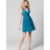 A-line Chiffon Sleeveless Zipper V-neck Hunter Sash/Ruffles Short-length Empire Bridesmaid Dress