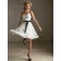Dropped A-line Chiffon Bow/Ruffles Zipper Sweetheart Sleeveless White Short-length Bridesmaid Dress