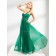 One Shoulder Sleeveless Floor-length Chiffon A-line Green Backless Beading/Ruffles Empire Bridesmaid Dress