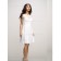 White Sash/Applique Natural Bateau Lace A-line Sleeveless Knee-length Zipper Bridesmaid Dress