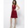 Fuchsia Sleeveless V-neck Short-length Backless Ruffles Empire A-line Chiffon Bridesmaid Dress