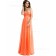 Sweetheart Empire Beading/Applique Zipper Sleeveless Orange Floor-length Chiffon A-line Bridesmaid Dress