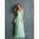 Flowers/Draped Green A-line Backless Sleeveless Chiffon Sweetheart Floor-length Empire Bridesmaid Dress