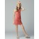 Mini Watermelon Natural A-line Lace High Neck Zipper Applique Sleeveless Bridesmaid Dress