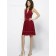 Short-length Sleeveless A-line Fuchsia V-neck Backless Draped Chiffon Empire Bridesmaid Dress