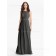 Dropped Gray Floor-length Sleeveless Bateau Zipper A-line Chiffon Draped Bridesmaid Dress