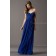 Chiffon Royal Blue Sweetheart Empire Column Sheath Sleeveless Floor-length Ruffles Zipper Bridesmaid Dress