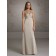 Empire V-neck A-line Zipper Sleeveless Chiffon Floor-length Champagne Ruffles Bridesmaid Dress