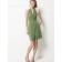 Sleeveless Zipper Halter A-line Chiffon Sage Draped/Sash Short-length Empire Bridesmaid Dress