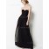 Column Sheath Sleeveless Empire Chiffon Draped Floor-length Sweetheart Zipper Black Bridesmaid Dress