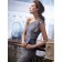 Bow/Applique One Shoulder Mini Sleeveless Lavender Lace Column Sheath Zipper Natural Bridesmaid Dress