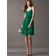 Empire Chiffon Draped Zipper A-line Knee-length Dark Green Halter Sleeveless Bridesmaid Dress