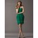 Chiffon Column Sheath Bateau Zipper Dark Green Sleeveless Draped Knee-length Empire Bridesmaid Dress