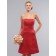 Draped/Sash Red A-line Empire Zipper Satin Knee-length Bateau Sleeveless Bridesmaid Dress