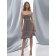 Empire Ruffles Sleeveless Zipper Bateau A-line Chiffon Gray Knee-length Bridesmaid Dress