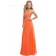 Zipper Sleeveless Column Sheath Chiffon Sweetheart Floor-length Empire Orange Beading Bridesmaid Dress