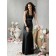 Bateau Empire Column Sheath Chiffon Sleeveless Floor-length Zipper Black Bridesmaid Dress