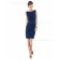 Natural Satin Dark Navy Column Sheath Zipper Sleeveless Knee-length Bateau Bridesmaid Dress