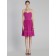 Zipper Dropped Knee-length A-line Fuchsia Sleeveless Ruffles Chiffon Sweetheart Bridesmaid Dress