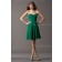 Dark Green Sleeveless Chiffon Natural Zipper A-line Short-length Ruffles/Belt Sweetheart Bridesmaid Dress