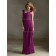 Floor-length Empire Tiered/Draped Straps Chiffon Fuchsia Column Sheath Zipper Sleeveless Bridesmaid Dress