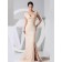 Split/Ruffles Empire Indy Pink Sweep Cap Sleeve V-neck Column Sheath Zipper Chiffon Bridesmaid Dress