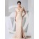 Split/Ruffles Empire Indy Pink Sweep Cap Sleeve V-neck Column Sheath Zipper Chiffon Bridesmaid Dress