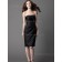 Black Sleeveless Empire Bateau Satin Knee-length Column Sheath Draped Zipper Bridesmaid Dress