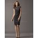 Zipper Cap Sleeve Bateau Black Natural Column Sheath Applique/Sash Lace Short-length Bridesmaid Dress