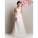 Sweep Sleeveless One Applique / Beading Ivory Shoulder A-line Taffeta Wedding Dress