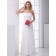 Ivory Sleeveless Rhinestone Sweep Column / Sheath Bateau Chiffon Wedding Dress