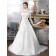 White Neck Sleeve A-line Long Chapel Applique High Lace Wedding Dress