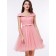 Fitted Romantica Pink Off the Shoulder Pleats Bowknot Bridesmaid Dress