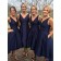 Girls Simple V-Neck A-Line High Low Bridesmaid Dress