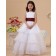 A line Zipper Floor length Belt/Ruffles Ivory Organza Square Sleeveless Flower Girl Dress