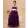 Floor length Sleeveless Zipper Spaghetti Straps Grape Sash Ball Gown Organza/Satin Flower Girl Dress