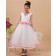 V neck Hand Made Flower Zipper White Tulle Ankle Length Sleeveless A line Flower Girl Dress