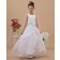 Belt Scoop Sleeveless Organza A line White Ankle Length Zipper Hand Made Flower/ Flower Girl Dress