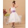 Tea Length Belt A line Bateau Organza Sleeveless White Zipper Flower Girl Dress