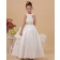 A line Ankle Length Belt Satin Lace Up White Sleeveless Scoop Flower Girl Dress