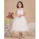 A line Sleeveless Belt Ankle Length Organza/Satin White Bateau Zipper Flower Girl Dress