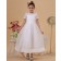 Ankle Length Zipper Sleeve Short Embroidery/Bow/Belt A line Ivory Scoop Taffeta/Satin Flower Girl Dress