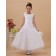 White Zipper Scoop Ankle Length Satin/Organza Sleeveless Belt Ball Gown Hand Made Flower/ Flower Girl Dress