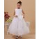 Zipper A line White Sleeveless Hand Made Flower Satin/Tulle Scoop Floor length Flower Girl Dress