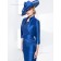 Royal Blue Knee-length Applique Natural Bateau Half-Sleeve Zipper Satin Column / Sheath Mother of the Bride Dress