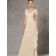 Champagne Beading Cap Sleeve A-line Backless Chiffon V-neck Floor-length Natural Mother of the Bride Dress