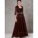 Burgundy A-line Sweetheart Beading Zipper Floor-length Half-Sleeve Natural Chiffon Mother of the Bride Dress