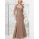 Brown Chiffon Floor-length Zipper Mermaid Natural Applique Sleeveless Sweetheart Mother of the Bride Dress