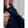 Ink Blue Zipper Chiffon Beading Sleeveless Empire Sweetheart A-line Sweep Mother of the Bride Dress