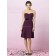 Natural Backless Sweetheart Knee-length Grape A-line Flowers Satin Sleeveless Bridesmaid Dress